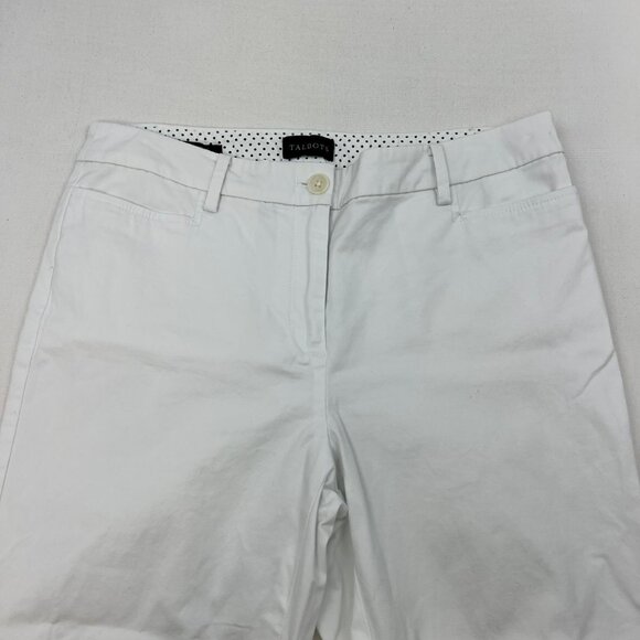 Talbots Perfect Skimmer Cropped Pants White Womens Size 4 Pockets - Picture 3 of 9